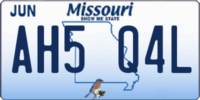 MO license plate AH5Q4L
