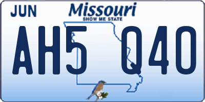 MO license plate AH5Q4O