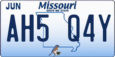 MO license plate AH5Q4Y
