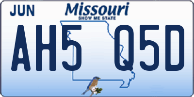 MO license plate AH5Q5D