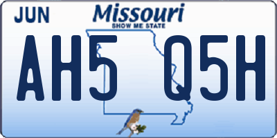 MO license plate AH5Q5H