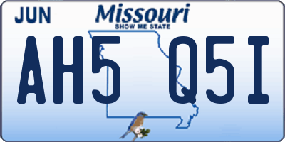 MO license plate AH5Q5I