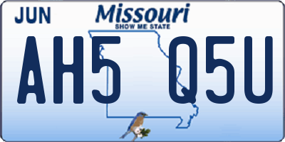 MO license plate AH5Q5U