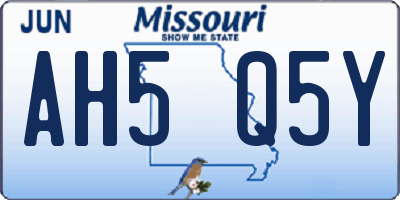 MO license plate AH5Q5Y