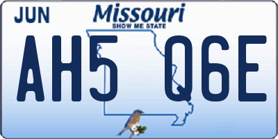 MO license plate AH5Q6E