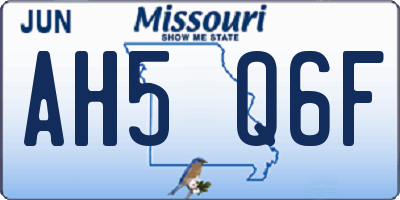 MO license plate AH5Q6F