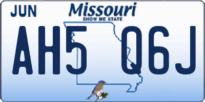 MO license plate AH5Q6J