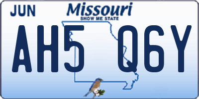 MO license plate AH5Q6Y