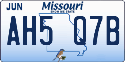 MO license plate AH5Q7B