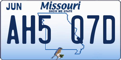 MO license plate AH5Q7D