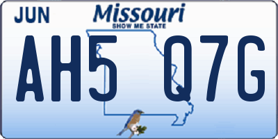 MO license plate AH5Q7G