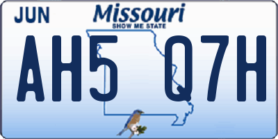 MO license plate AH5Q7H