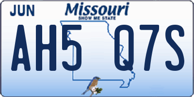 MO license plate AH5Q7S