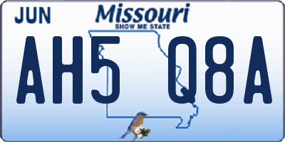 MO license plate AH5Q8A