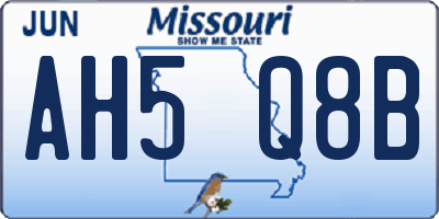 MO license plate AH5Q8B
