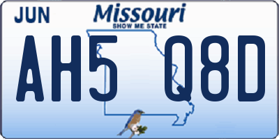 MO license plate AH5Q8D