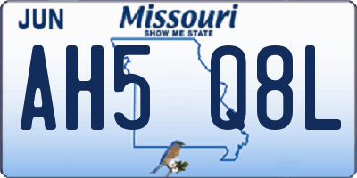 MO license plate AH5Q8L