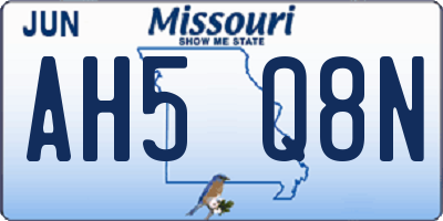 MO license plate AH5Q8N