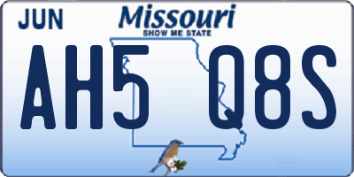 MO license plate AH5Q8S