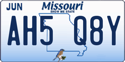 MO license plate AH5Q8Y