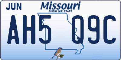 MO license plate AH5Q9C