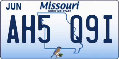 MO license plate AH5Q9I