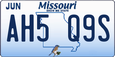 MO license plate AH5Q9S