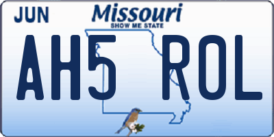 MO license plate AH5R0L