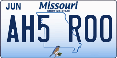 MO license plate AH5R0O