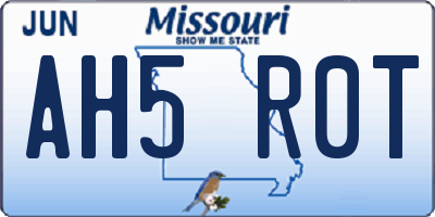 MO license plate AH5R0T