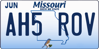 MO license plate AH5R0V