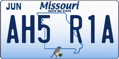 MO license plate AH5R1A