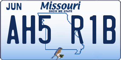 MO license plate AH5R1B