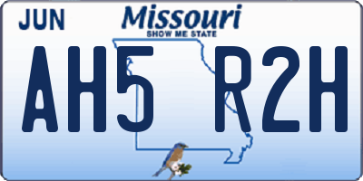MO license plate AH5R2H