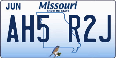MO license plate AH5R2J