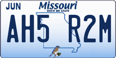 MO license plate AH5R2M