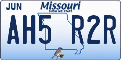 MO license plate AH5R2R