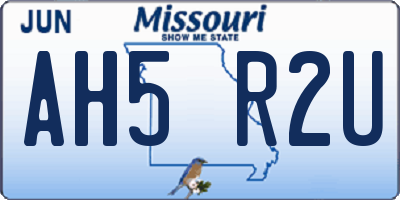 MO license plate AH5R2U