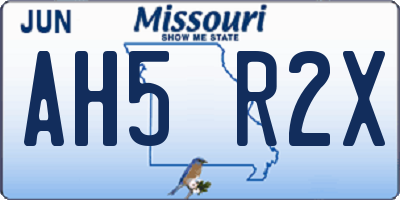 MO license plate AH5R2X