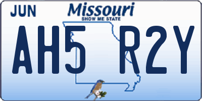 MO license plate AH5R2Y