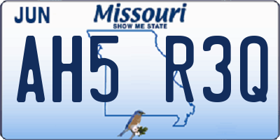 MO license plate AH5R3Q