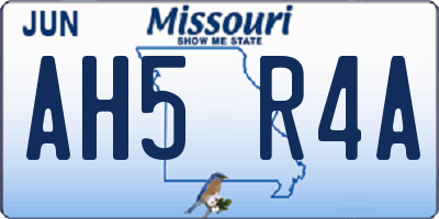 MO license plate AH5R4A