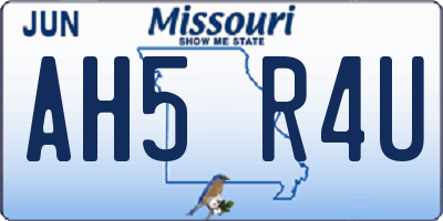 MO license plate AH5R4U
