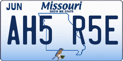 MO license plate AH5R5E