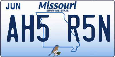 MO license plate AH5R5N