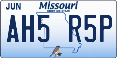 MO license plate AH5R5P
