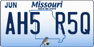 MO license plate AH5R5Q