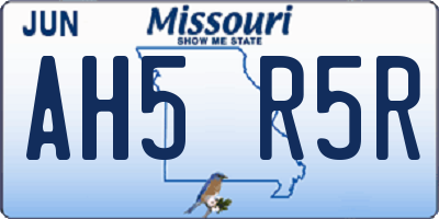 MO license plate AH5R5R