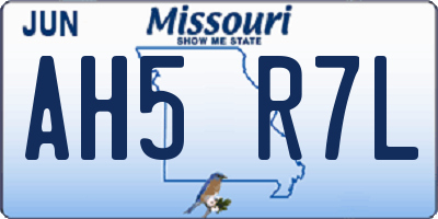 MO license plate AH5R7L