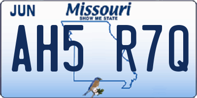 MO license plate AH5R7Q